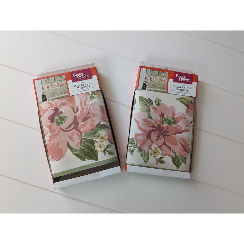 Better Homes & Gardens Wallpaper Border - Pink Flowers - 6.75" x 15' - Set of 2